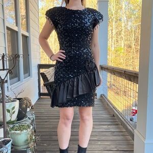 Zum Zum by Niki Livas Black Sequin Mini Dress